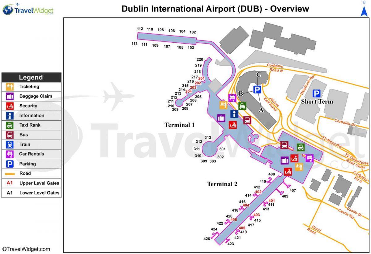 Dublin airport hifadhi ya gari ramani