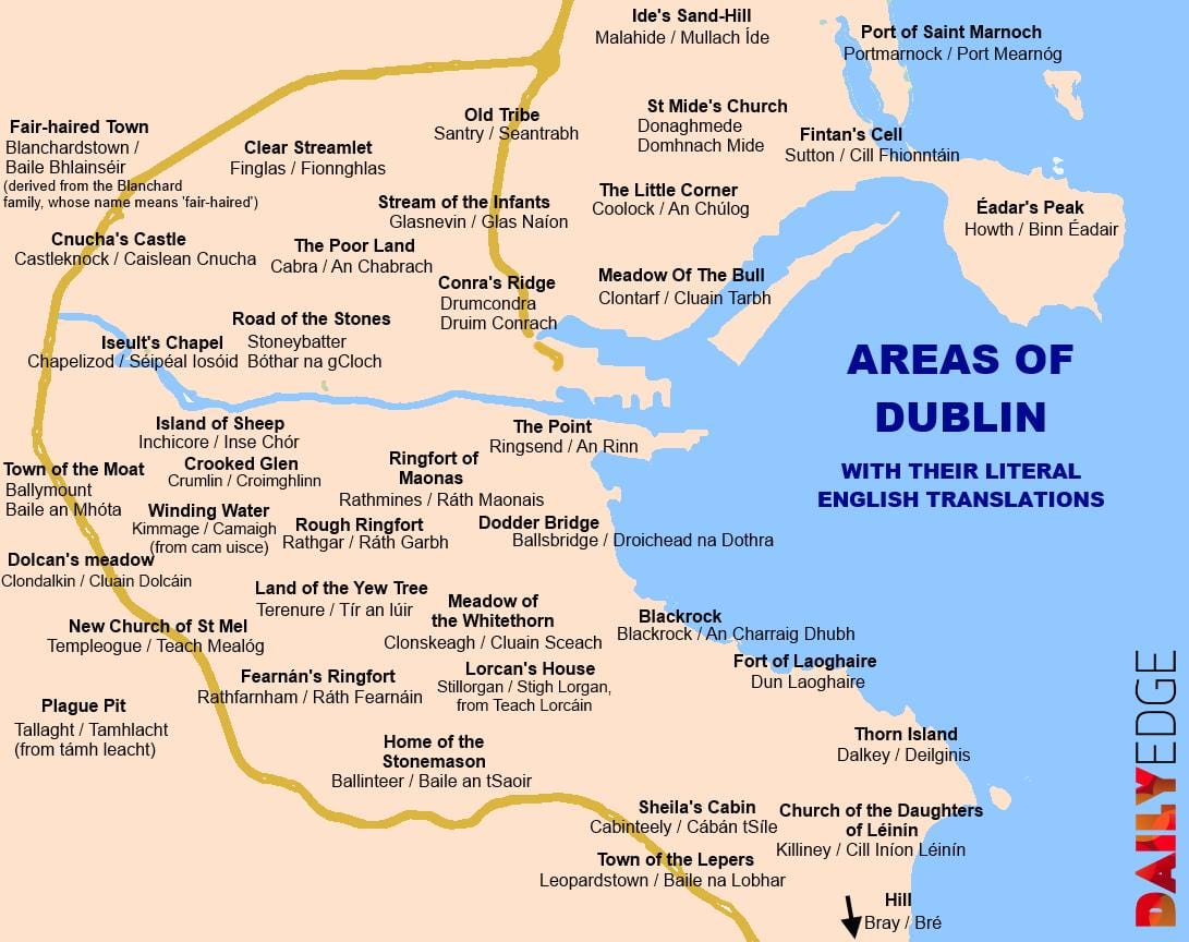 ramani ya Dublin vitongoji